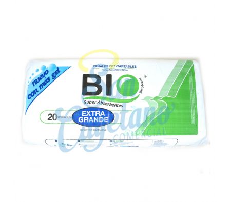 PAÑAL DESECHABLE ADULTO EXTRA GRANDE BIO 20UN(4)