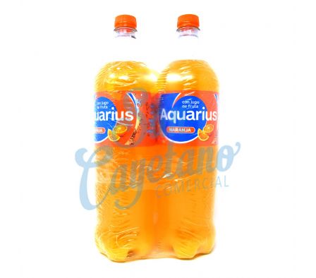 AGUA SABORIZADA NARANJA AQUARIUS 1,5LT  PACK X 2