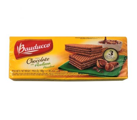WAFER CHOCOLATE C/ AVELLANA BAUDUCCO 140GR (24)