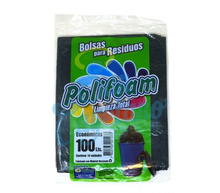 BOLSA P/RESIDUOS ECONOMICA POLIFOAM 100L X10UN(25)
