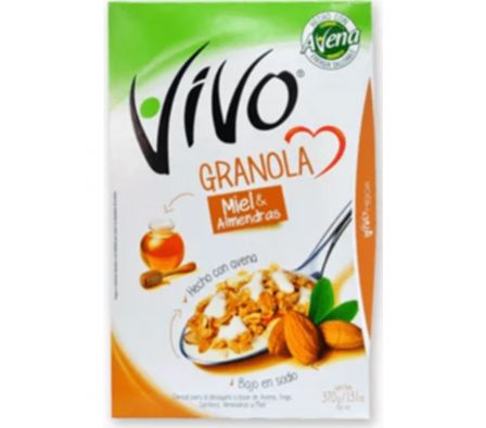 CEREAL GRANOLA MIEL Y ALMENDRAS VIVO 370GR (12)
