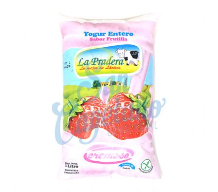 YOGUR ENTERO FRUTILLA SACHET LA PRADERA 1LT