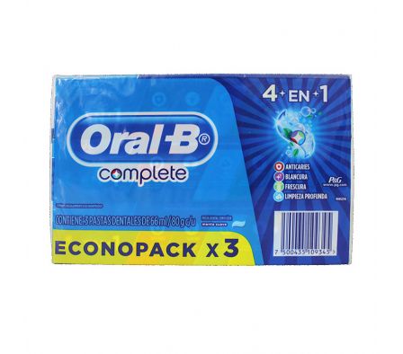 PACK PASTA DENTAL ORAL-B COMPLETE 80G X 3 (8)