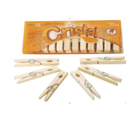 PINZA PARA ROPA CORINTER DE MADERA 12UNIDAD(50)