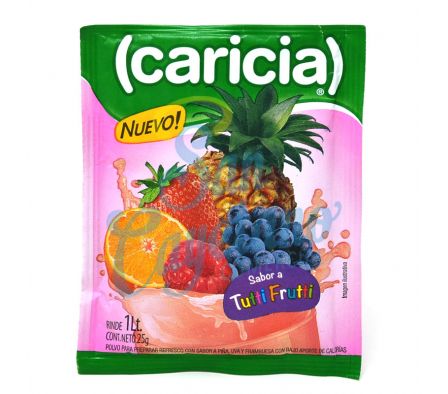 JUGO EN POLVO TUTTI FRUTTI CARICIA X 20 GRS (160)