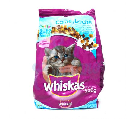 ALIMENTO P/GATO CARNE Y LECHE WHISKAS X 500 GRS(20