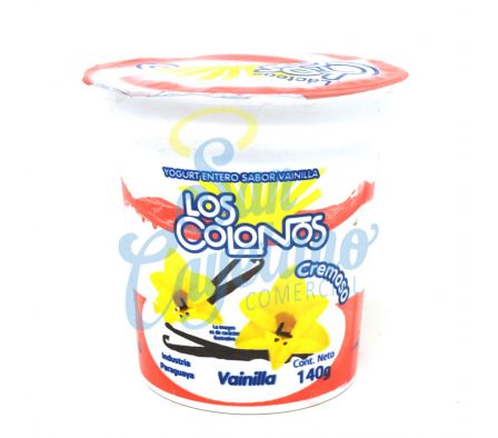 YOGUR ENTERO VAINILLA POTE LOS COLONOS 140GR 