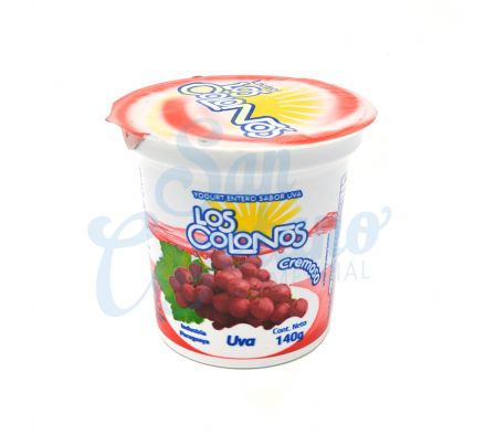 YOGUR ENTERO UVA POTE LOS COLONOS 140GR 