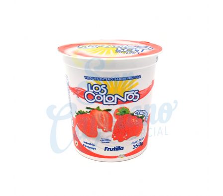 YOGUR ENTERO FRUTILLA LOS COLONOS 350GR.