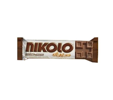 BARRA DE CHOCOLATE LECHE/MANI NIKOLO 24GR (30)