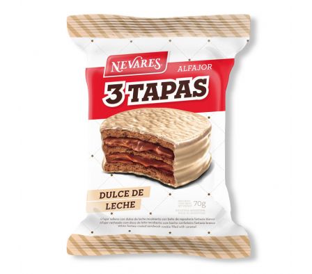 ALFAJOR BLANCO D.LECHE 3 PISOS NEVARES 60GR (24)