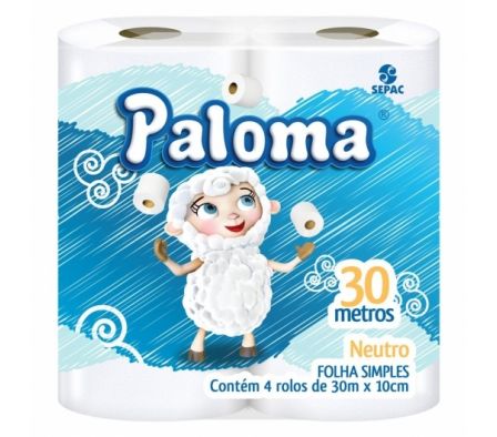 PAPEL HIGIENICO NEUTRO PALOMA 30M 4 ROLLOS (16)