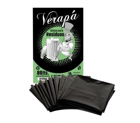 BOLSA P/RESIDUOS ECO VERAPA 80LTS (10) 