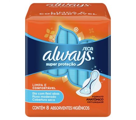 TOALLA FEMENINA PROTE-BASICA C/ALAS ALWAYS 8U (18)