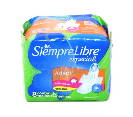 TOALLA FEMENINA ESPECIAL C/A SIEMPRE LIBRE 8U (60)