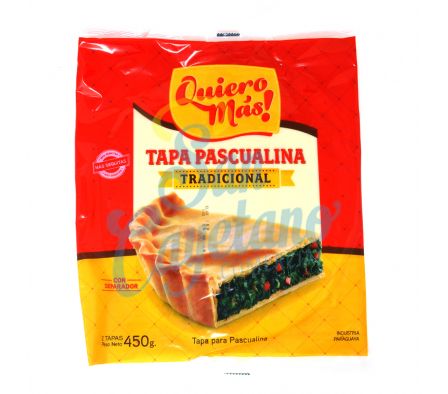 TAPA PASCUALINA QUIERO MAS 500 GRS BLAN