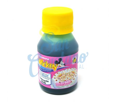 COLORANTE VERDE MICKEY FRASCOS 60CC (6)